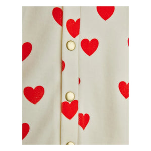 Mini Rodini - Pelele Corazones de Terciopelo de Algodón Orgánico | Blanco