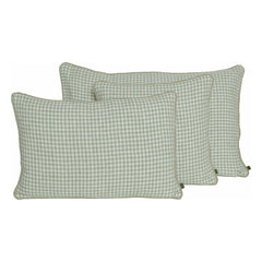 Haomy - Piana II Funda de almohada de lino a rayas | Verde almendra