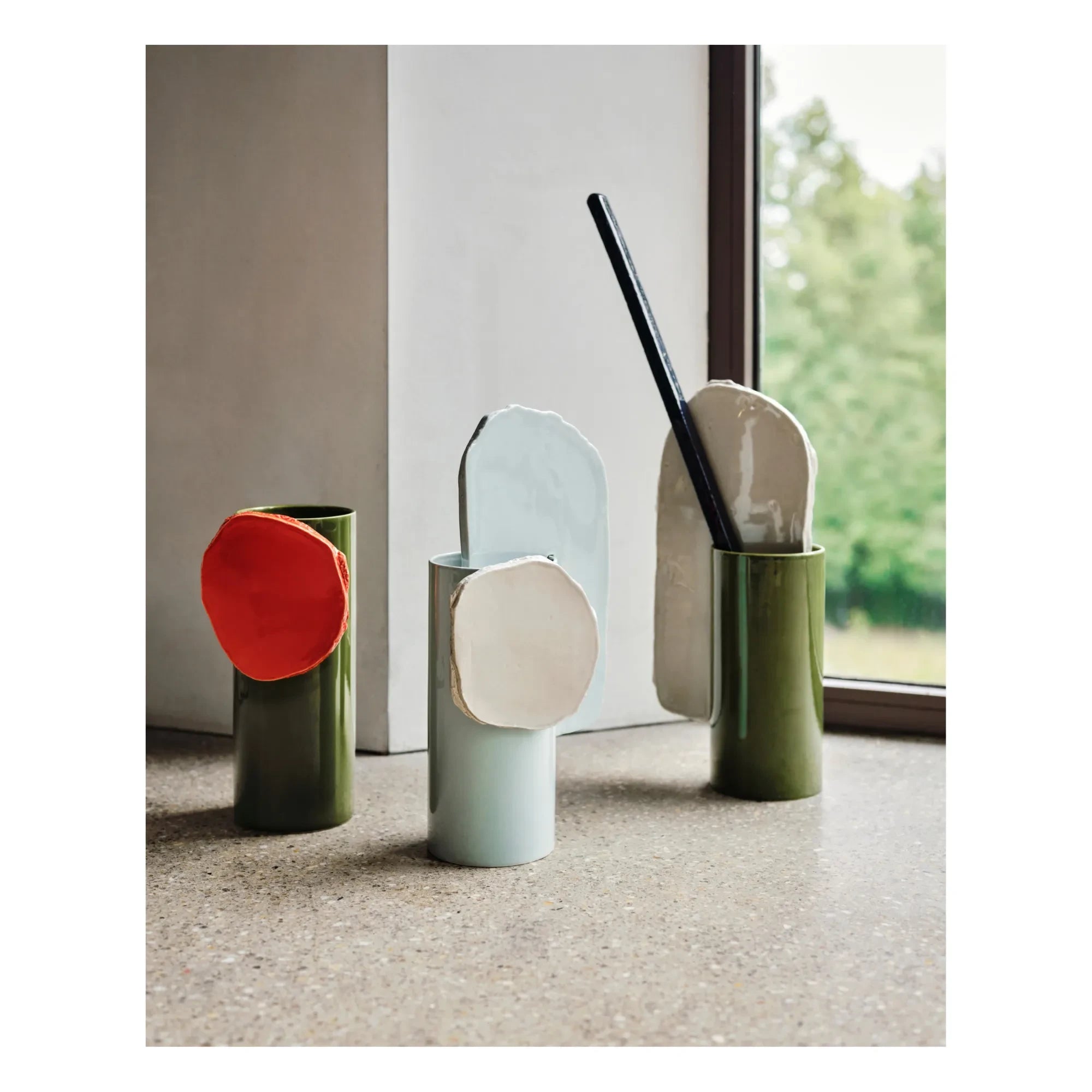 Vitra - Jarrón Découpage Disc - Ronan & Erwn Bouroullec | Verde Oscuro