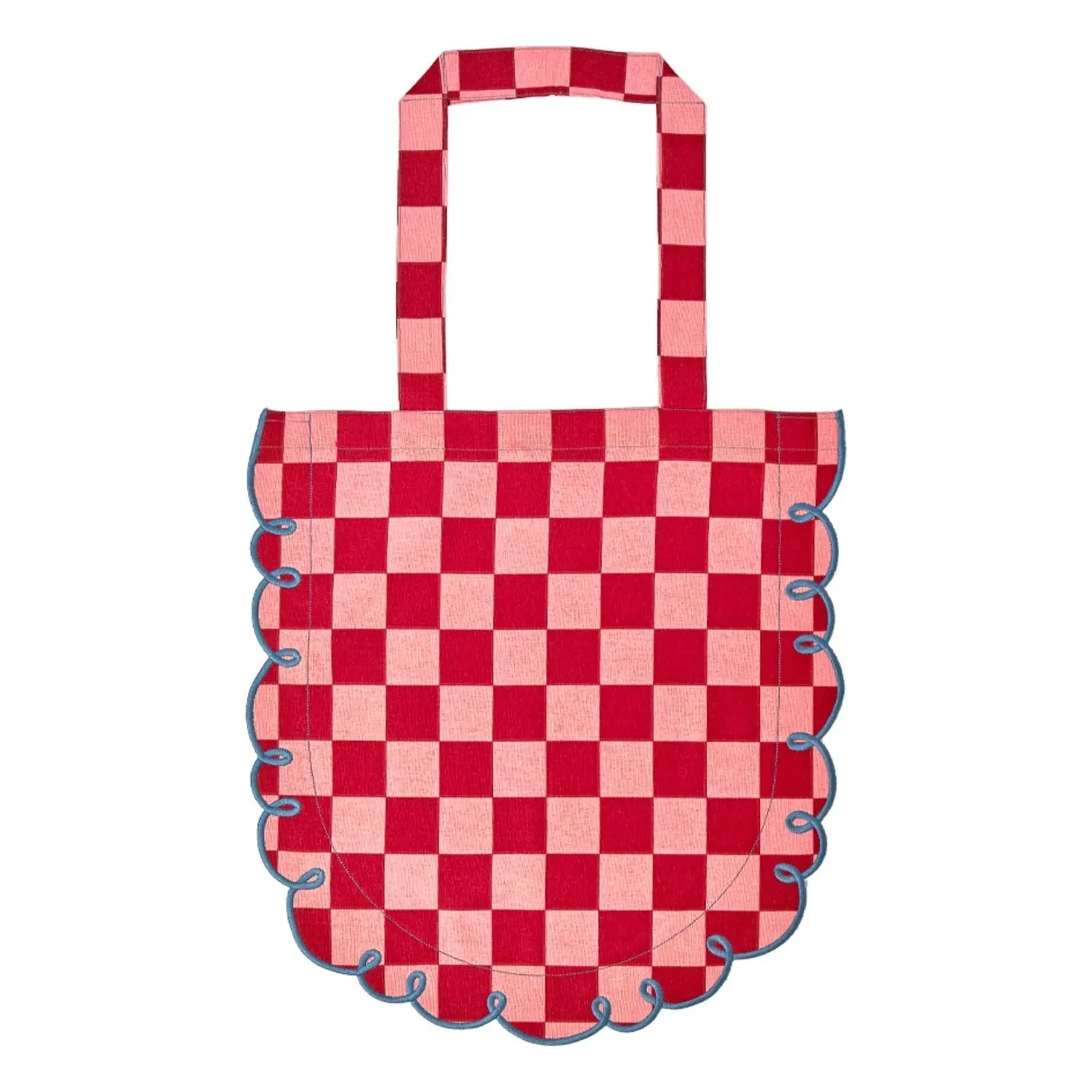 Bitossi - Bolso tote de algodón Dama Rosa Gingham | Rojo