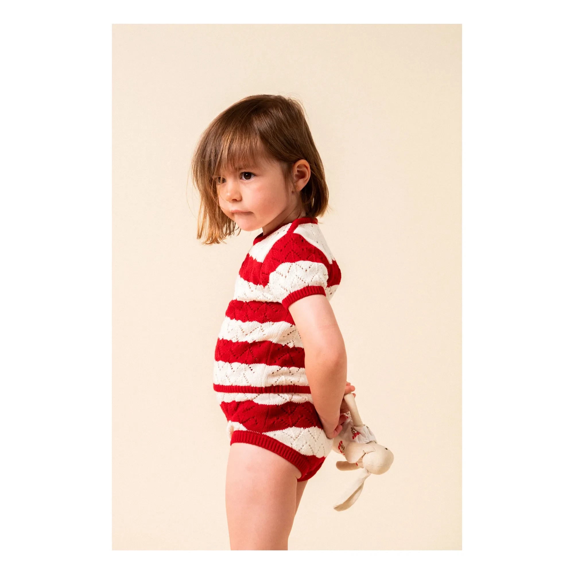 birinit - Bloomer de punto inglés con ribetes en color guindilla | Rojo