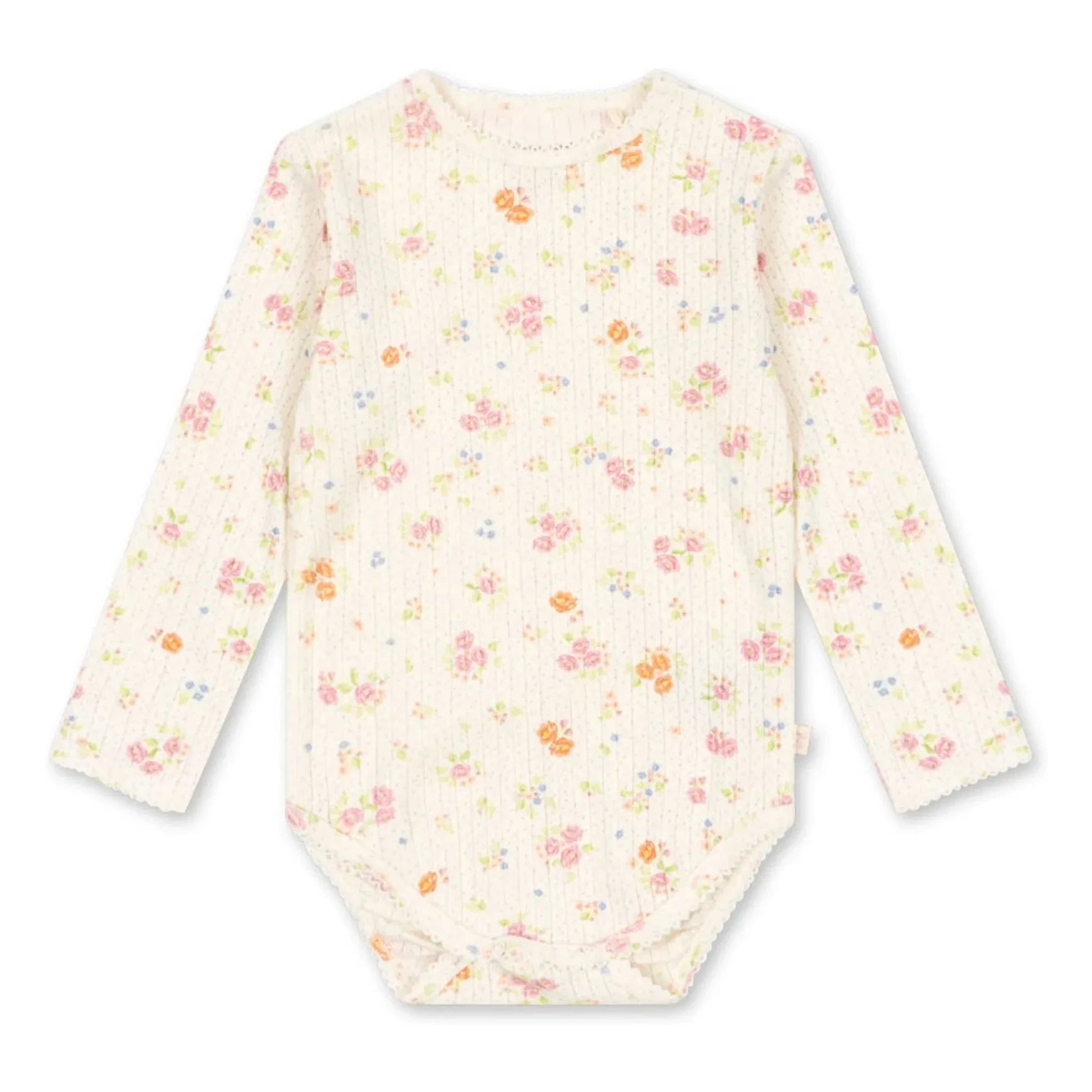 Konges Sløjd - Body de algodón orgánico acanalado con estampado floral Minnie | Crudo