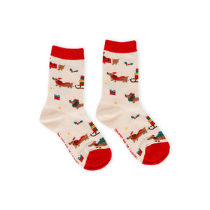 Legami - Calcetines de Navidad para Niños Dachshund Talla 28-35 - ¡Un Ajuste Perfecto!