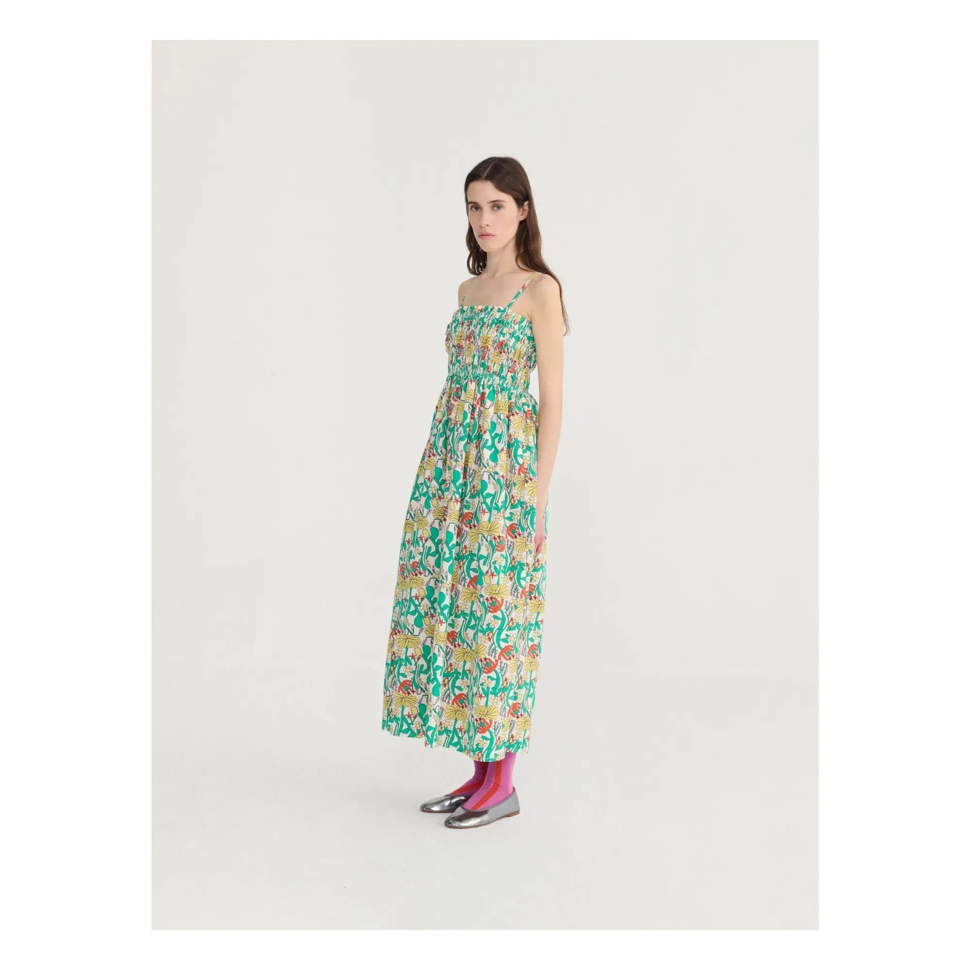 Bobo Choses - Vestido de algodón orgánico sin tirantes Herbalist | Crudo
