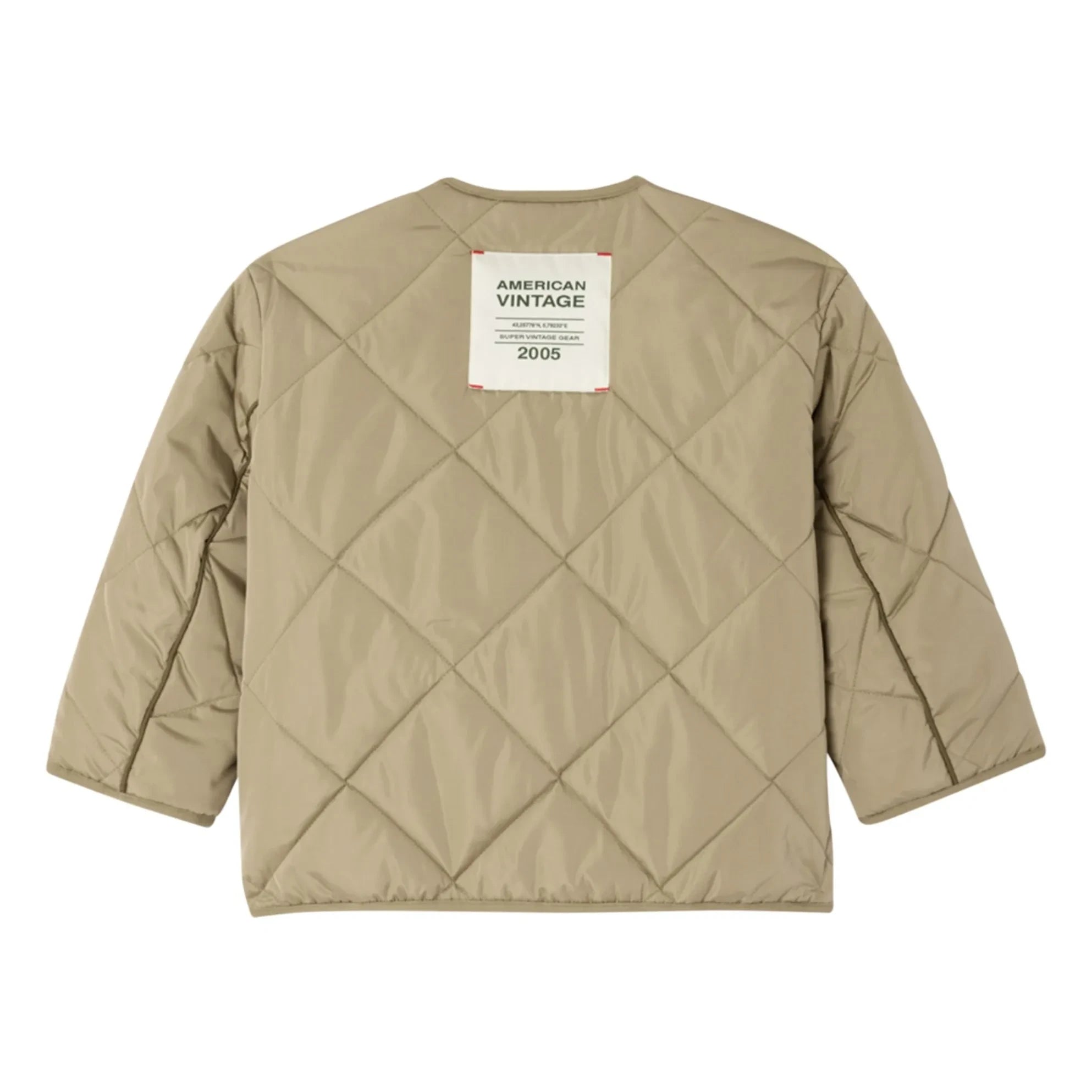 American Vintage - Vowbay Chaqueta Acolchada Repelente al Agua de Fibra Reciclada | Caqui
