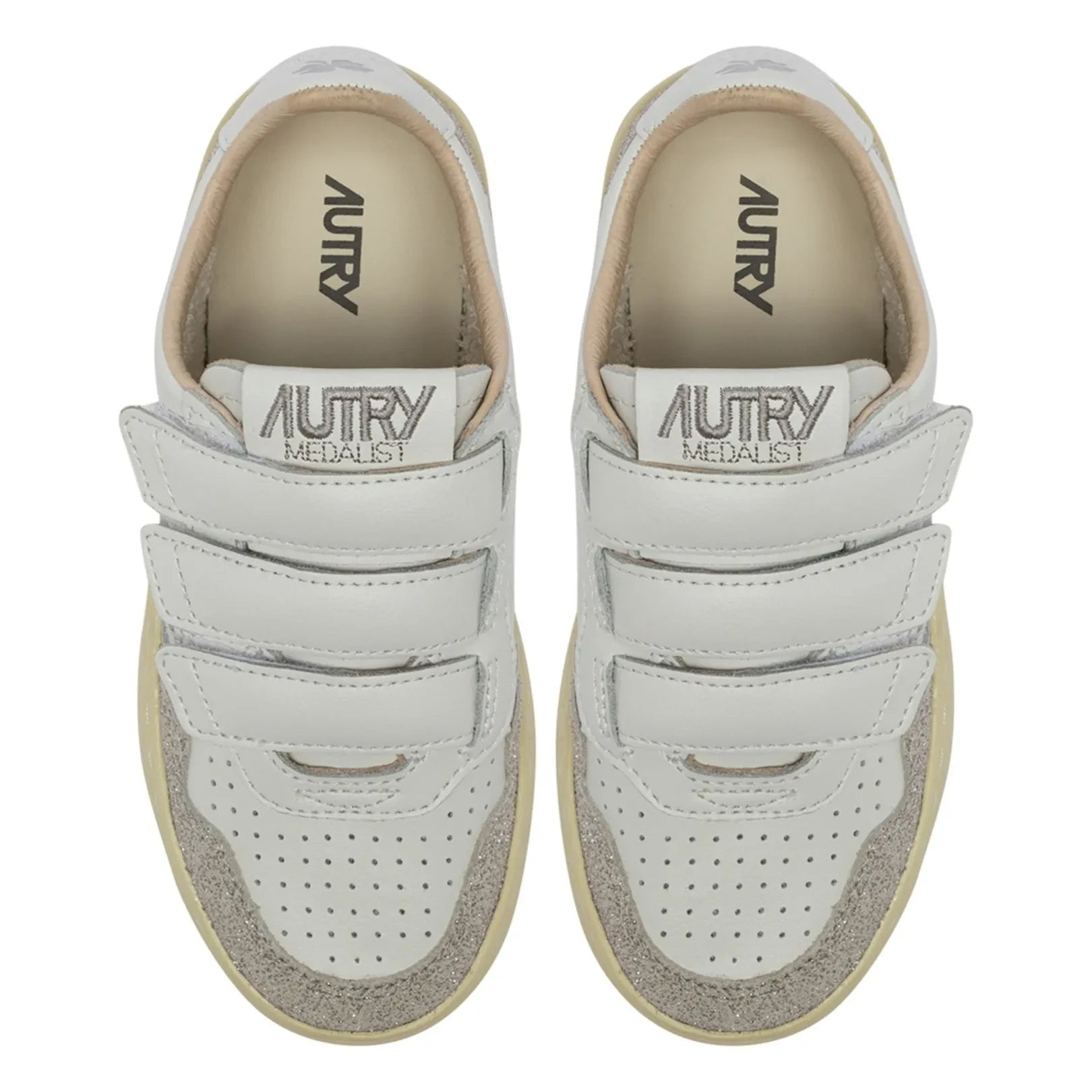 Autry - Zapatillas Bajas de Glitter de Piel Kidstripes para Niños | Plata
