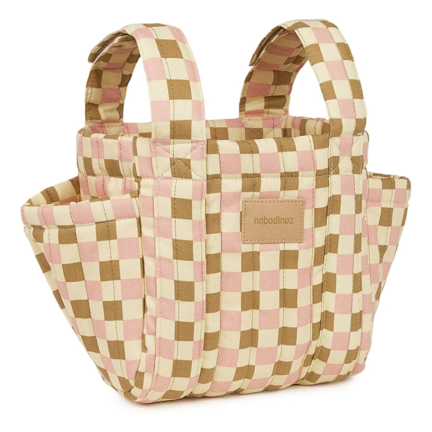 Nobodinoz - Bolso organizador para cochecito Hyde Park Mosaic | Rosa