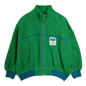 Mini Rodini - Sudadera con cremallera de rizo de algodón orgánico | Verde