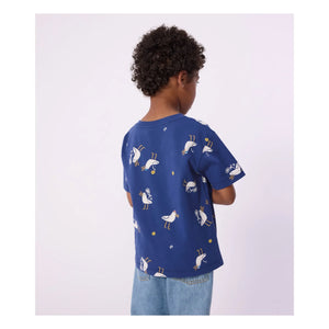 Petit Bateau - Camiseta con estampado de gaviota | Azul marino