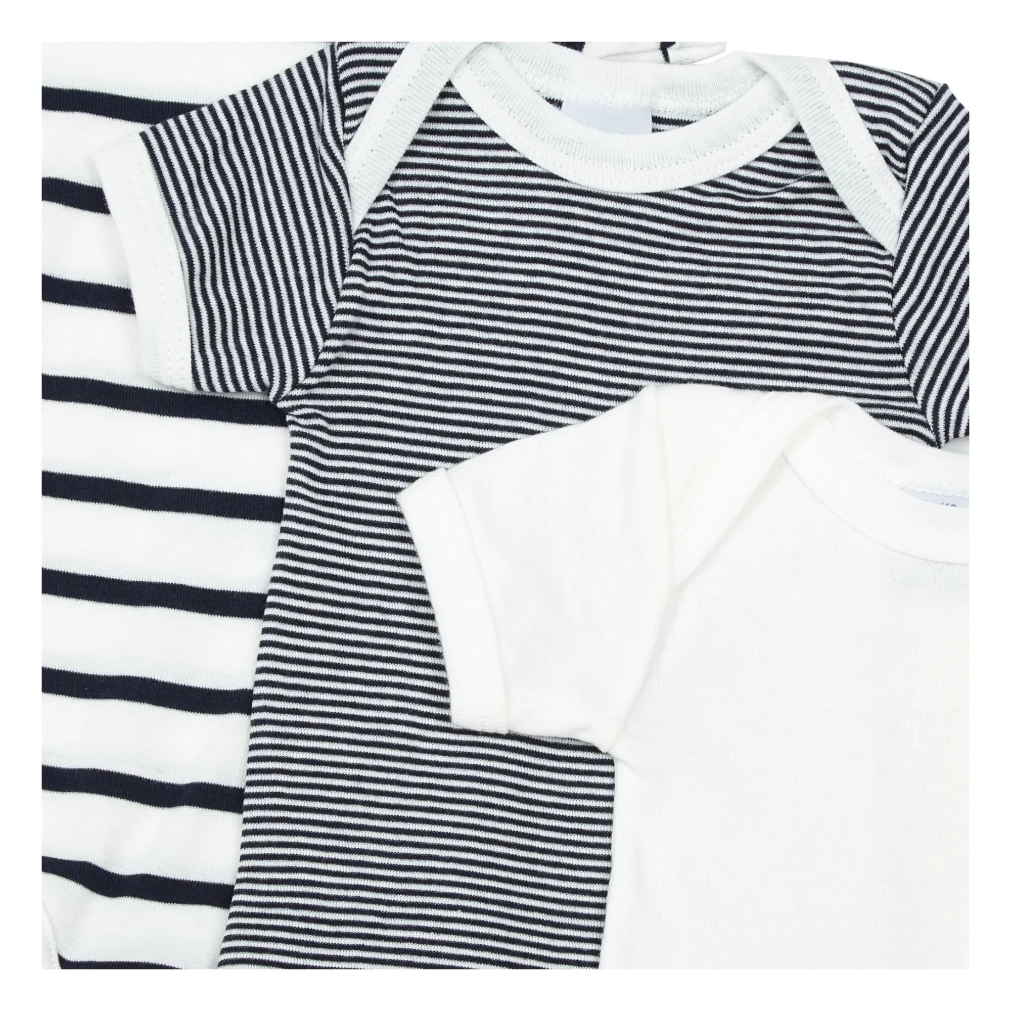 Petit Bateau - Conjunto de 3 peleles de algodón orgánico a rayas sin mangas | Azul