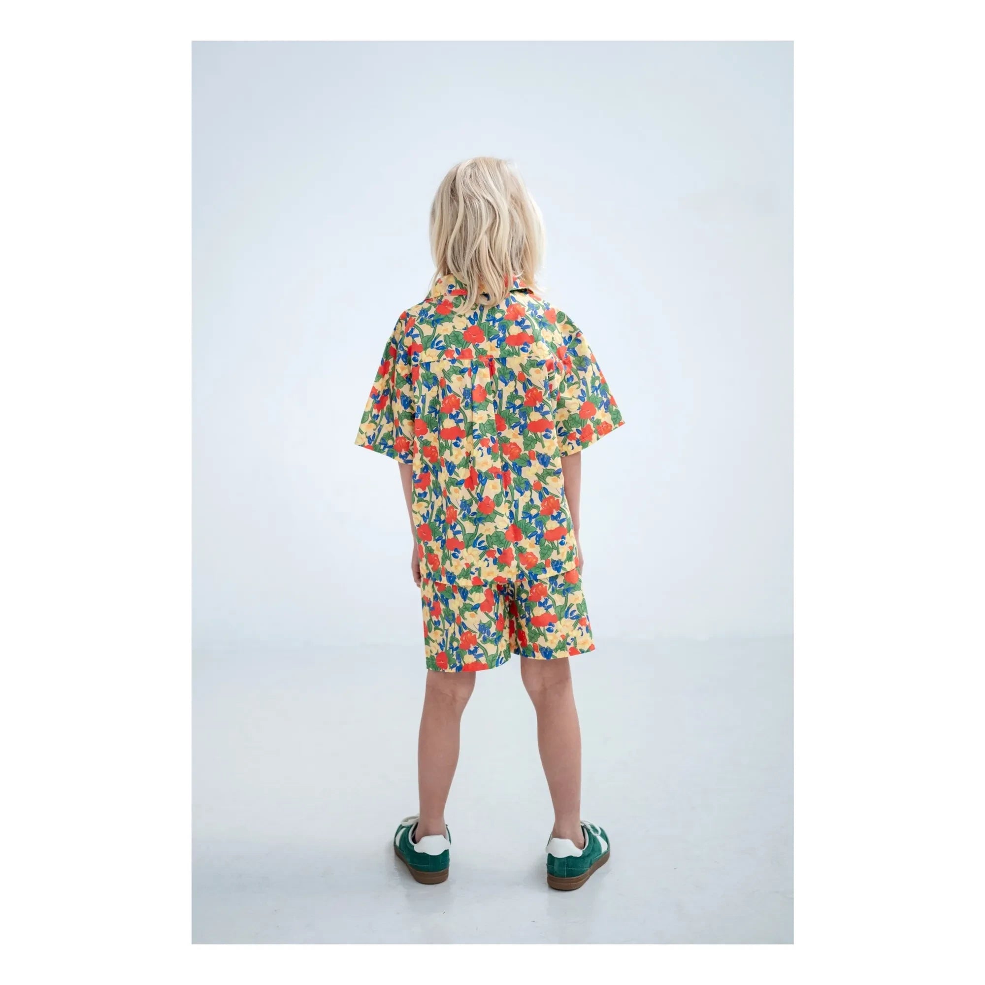 Repose AMS - Camisa de algodón orgánico Boxy Fleurie | Amarillo pálido