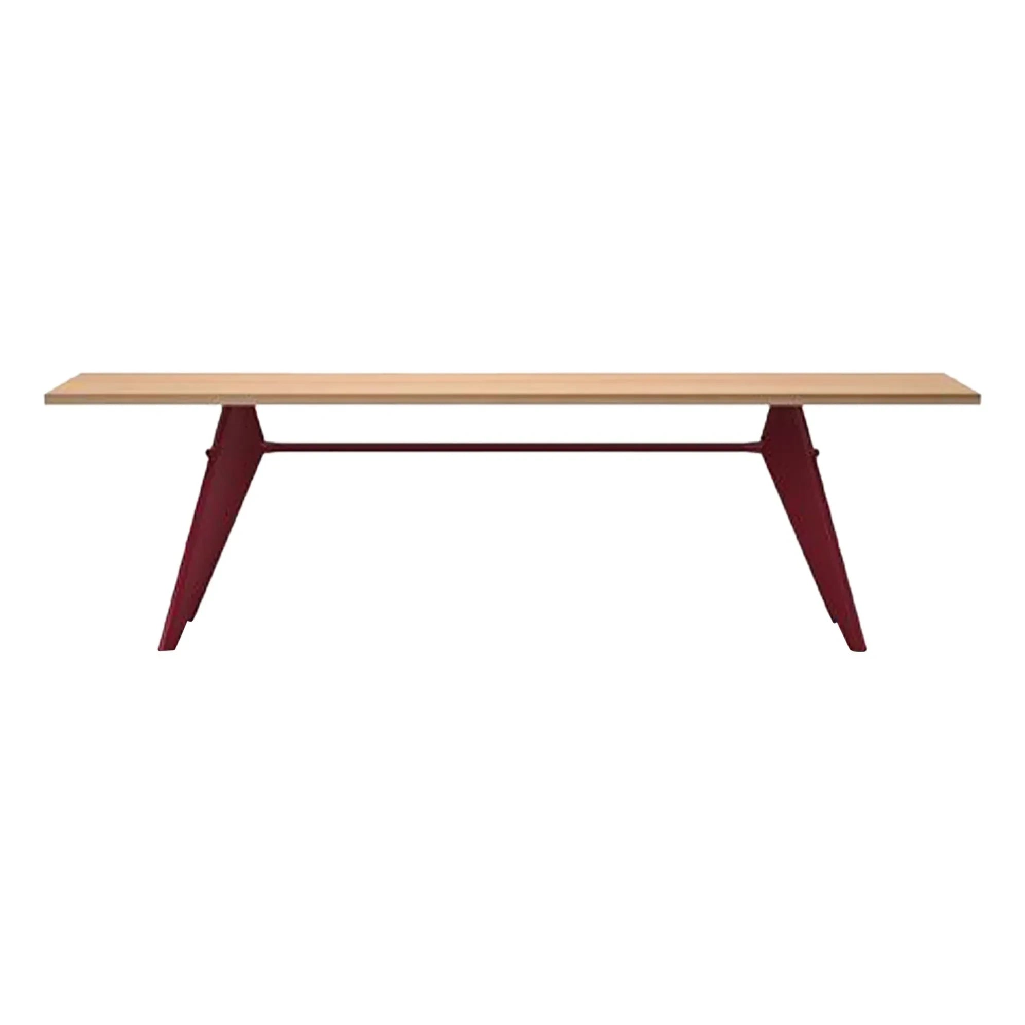 Vitra - Mesa EM - base roja japonesa - Jean Prouvé, 1950 | Roble