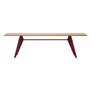 Vitra - Mesa EM - base roja japonesa - Jean Prouvé, 1950 | Roble