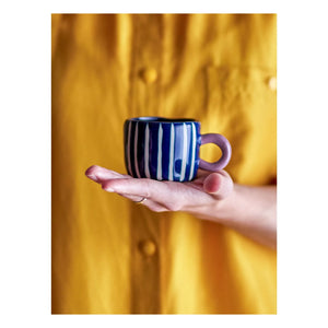 Bloomingville - Taza Nini de cerámica de gres | Azul