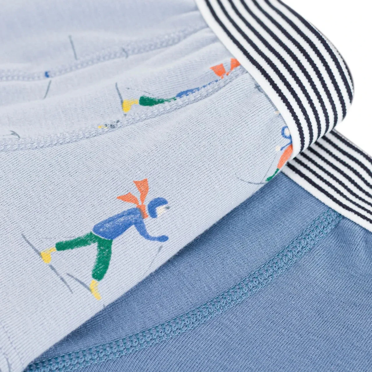 Petit Bateau - Bóxers de esquí de algodón orgánico (paquete de 2) | Azul