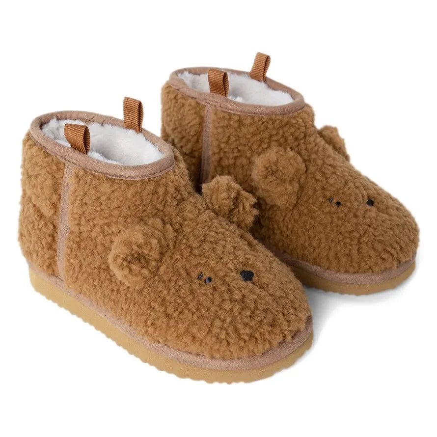 Liewood - Alban Botas sherpa con diseño de osito hechas de fibras recicladas | Caramelo
