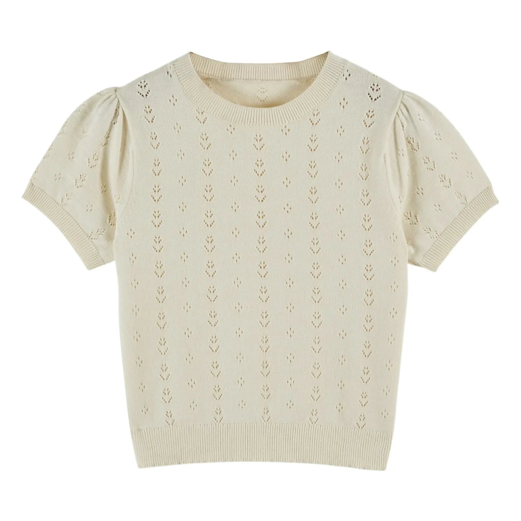 Emile et Ida - Camiseta calada de lino | Crema
