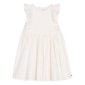 Petit Bateau - Vestido Brendice Broderie Anglaise Algodón orgánico | Blanco