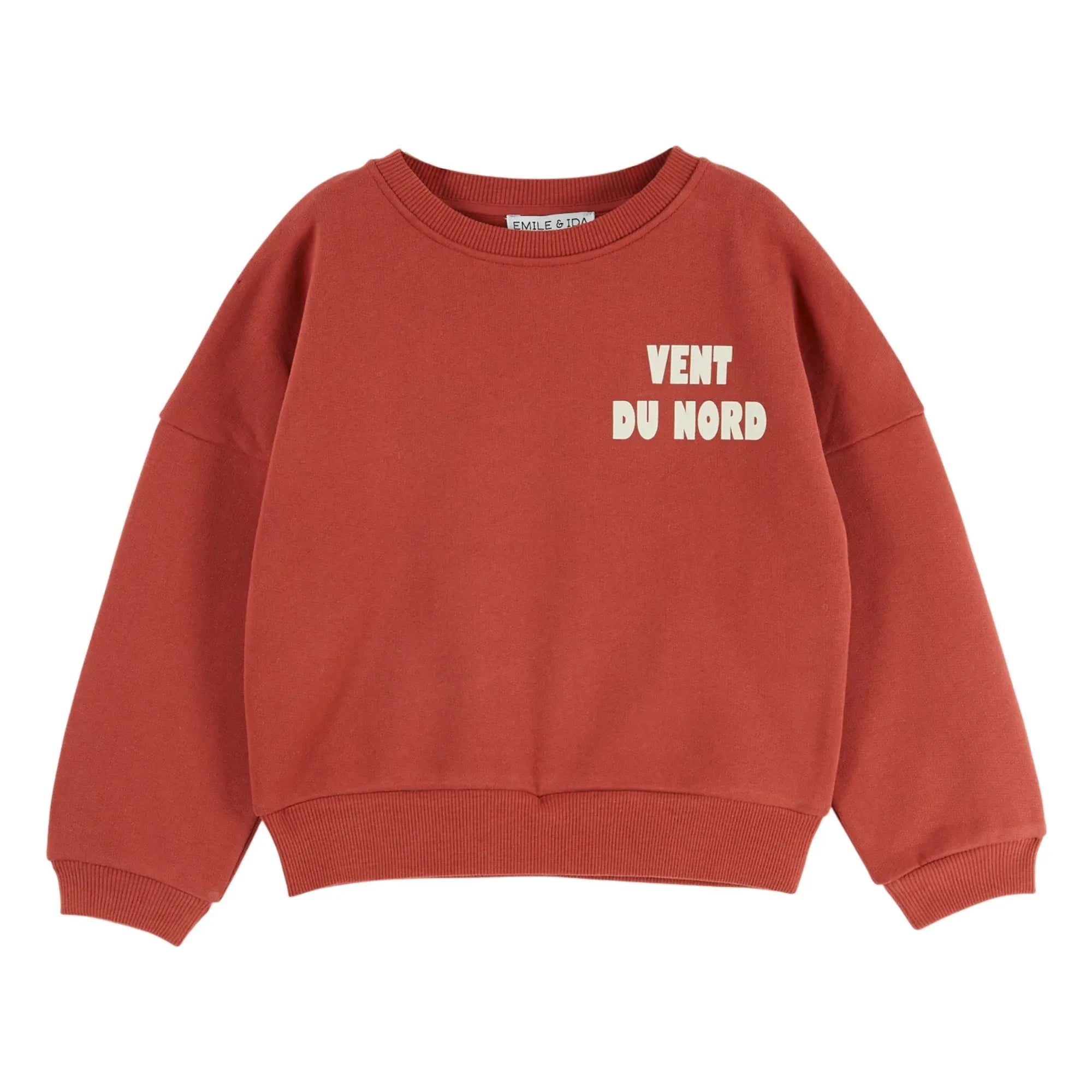 Emile et Ida - Vent Du Nord organik pamuk sweatshirt | Kırmızı