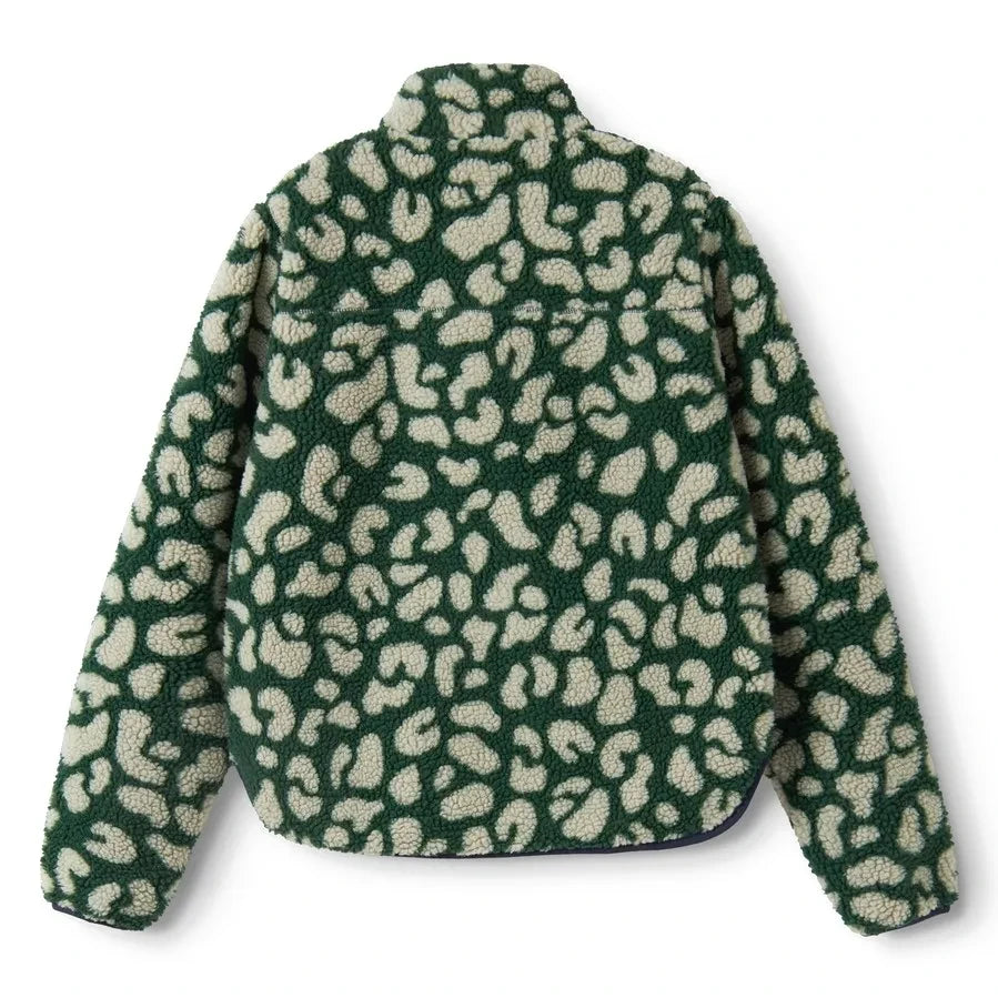 Liewood - Nelson Chaqueta tipo sherpa con estampado de leopardo hecha de fibras recicladas | Verde