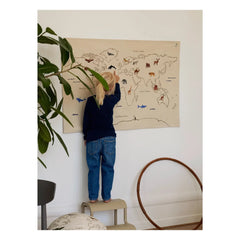 Ferm Living Kids - Decoración de Pared de Algodón del Mundo