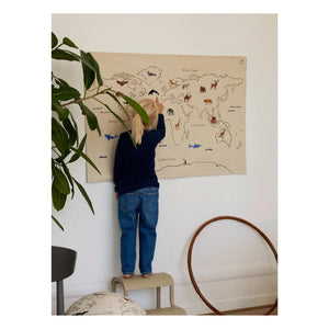 Ferm Living Kids - Decoración de Pared de Algodón del Mundo