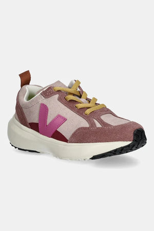 Zapatilla deportiva infantil de ante Veja Small Canary Light