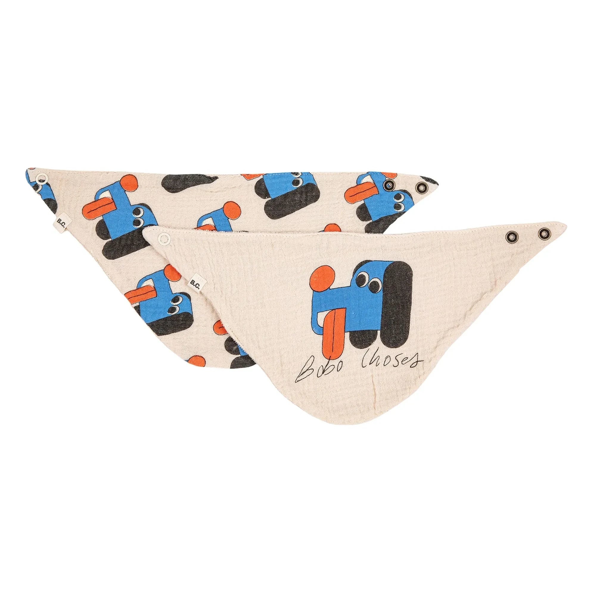 Bobo Choses - Set de 2 baberos de gasa de algodón orgánico para perro | Beige