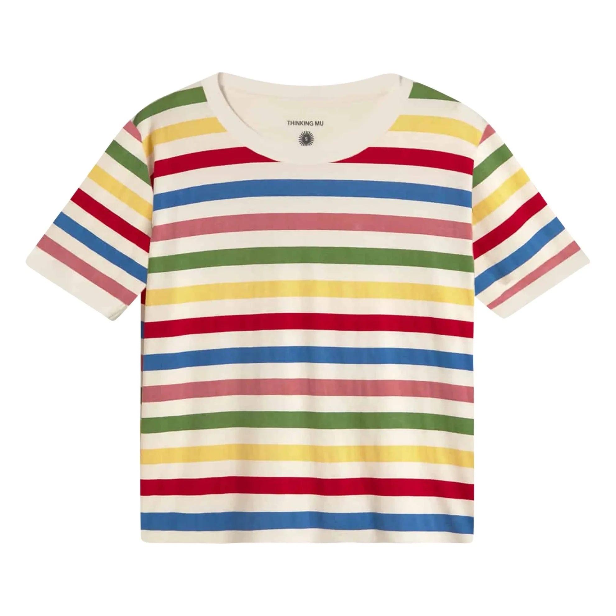 Thinking Mu - Camiseta de rayas Zowie de algodón orgánico | Amarillo