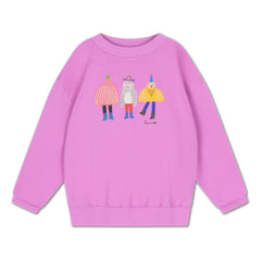 Repose AMS - Sudadera ancha de algodón orgánico Cozydrop Oiseaux | Rosa