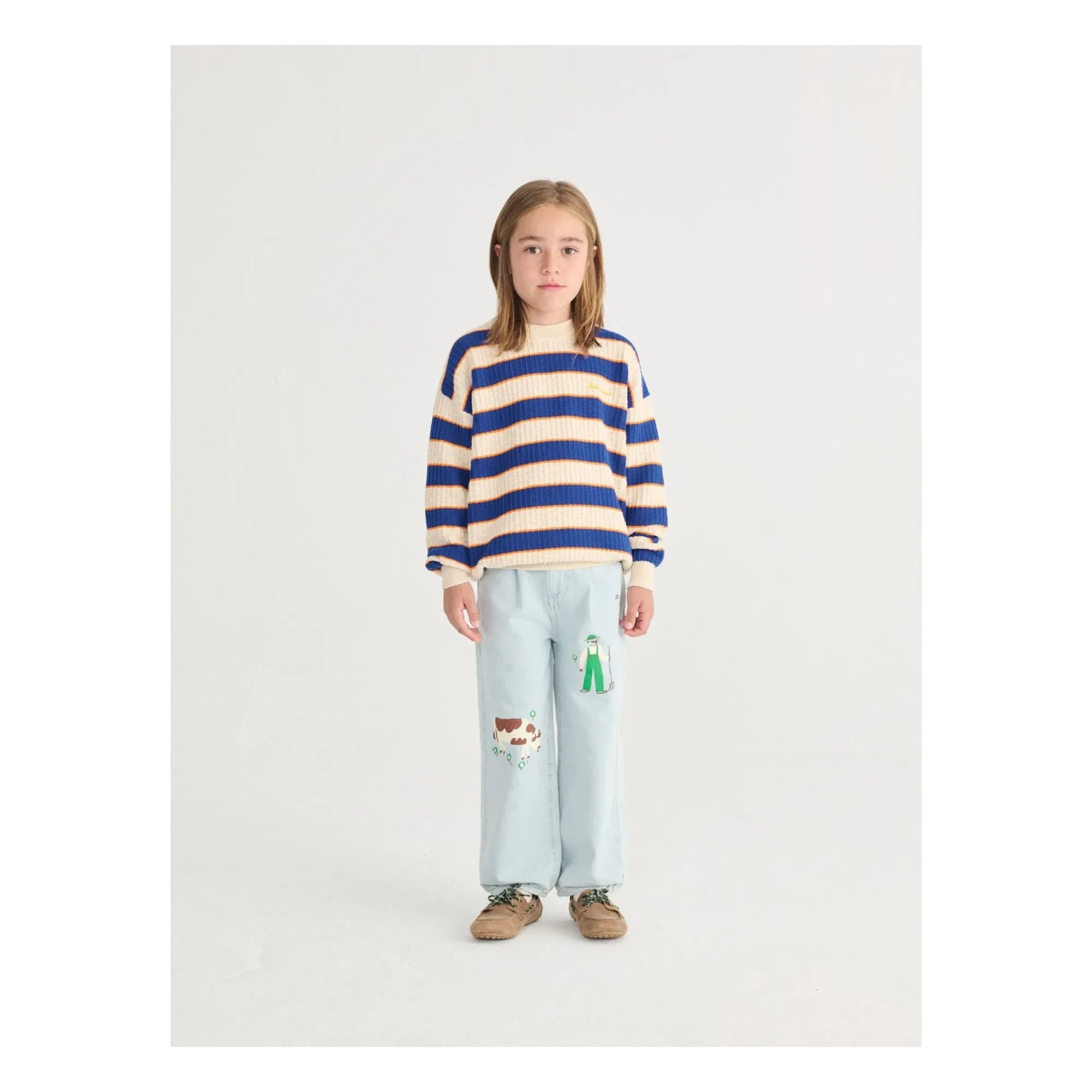 Bobo Choses - Jersey de algodón orgánico a rayas | Beige jaspeado