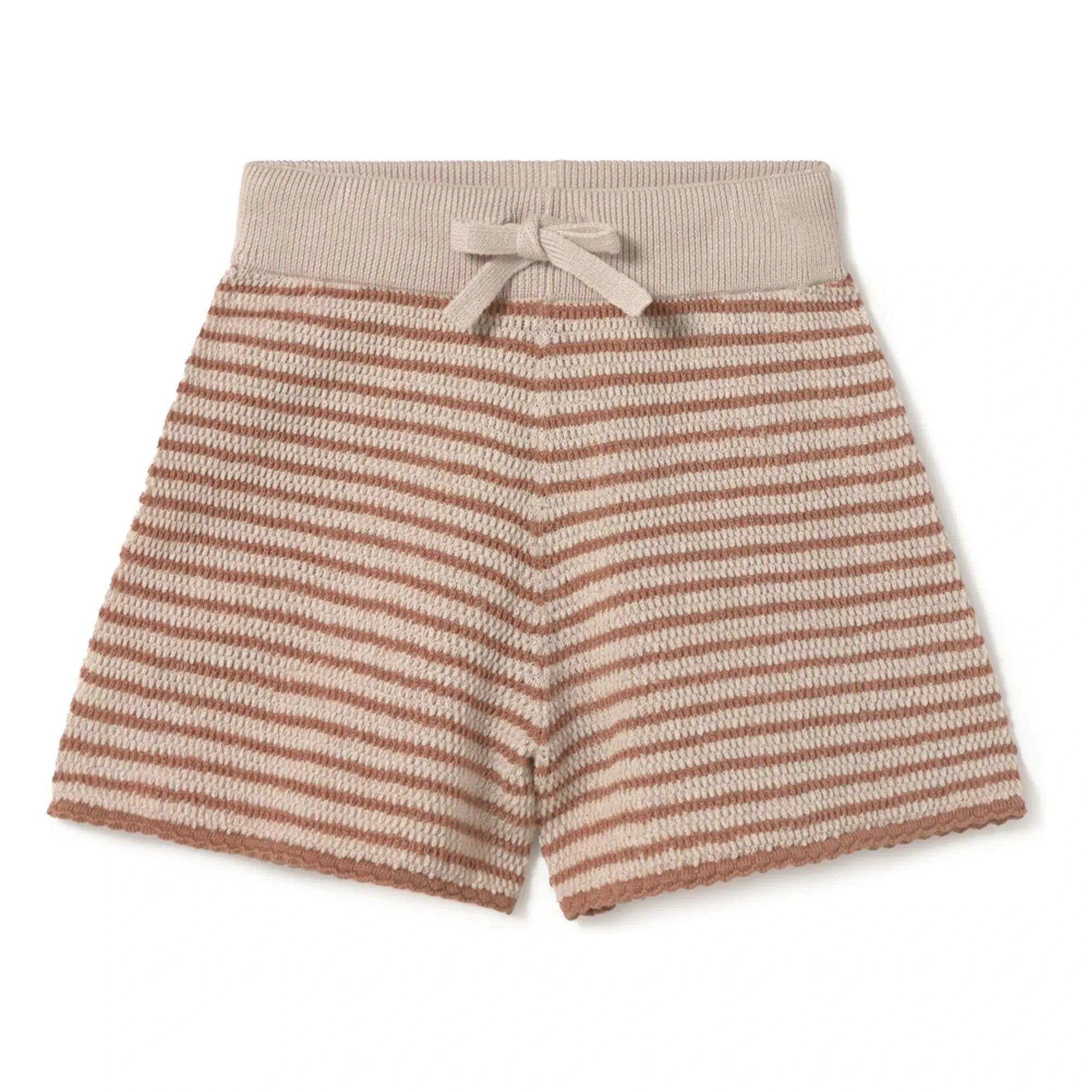 Coco au Lait - Pantalón corto texturizado de algodón orgánico | Beige