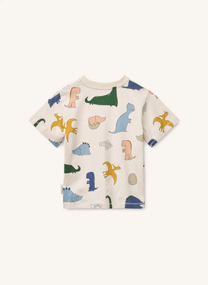 Liewood - Francis Dinosaurs Camiseta de Algodón Orgánico | Color Arena