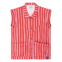 Favorite People - Chaqueta sin mangas a rayas - Colección para mujer | Rojo