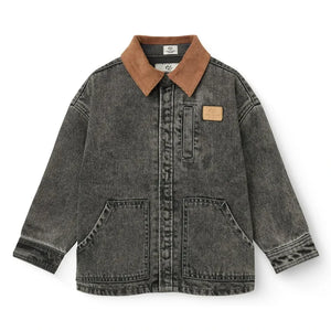 Copenhagen Colors - Chaqueta vaquera desgastada de algodón orgánico | Gris oscuro