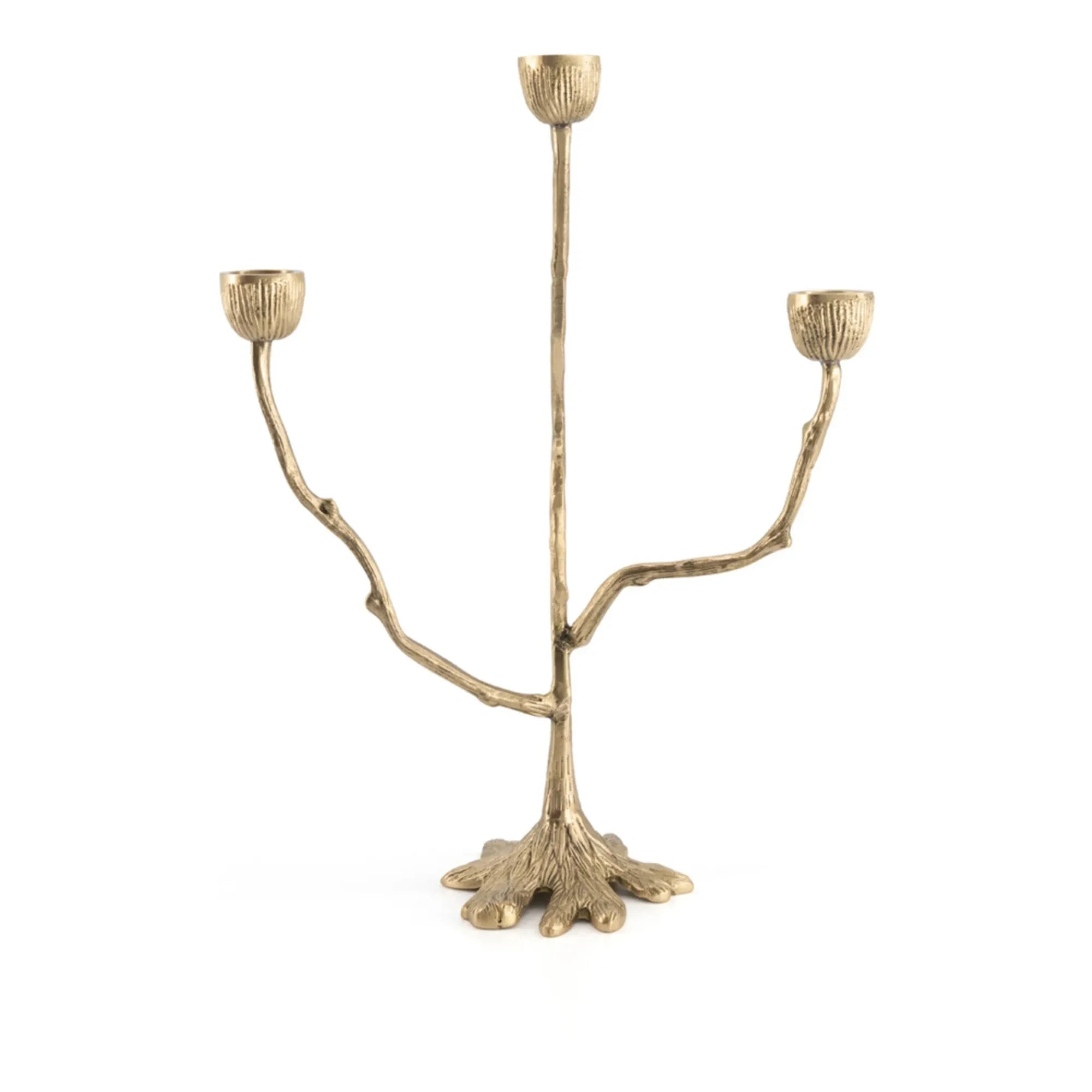 Doing Goods - Candelabro triple Misty de latón reciclado | Dorado