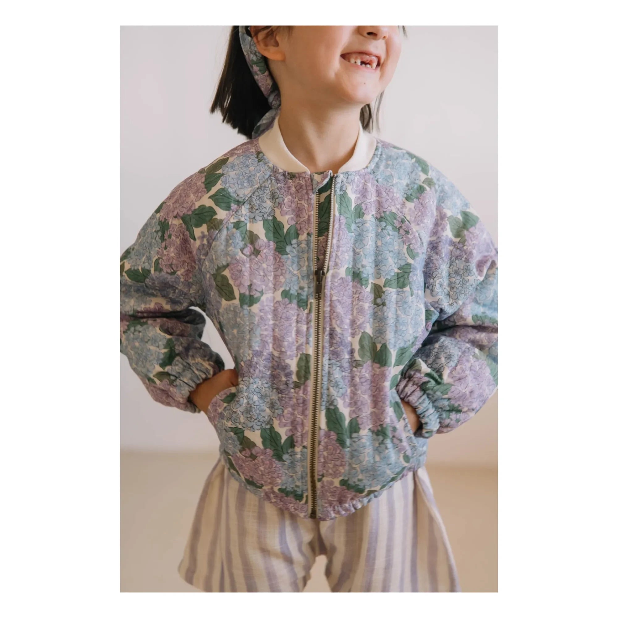 Studio Bohème - Chaqueta Bomber de Algodón Orgánico Léon Flowers | Lila