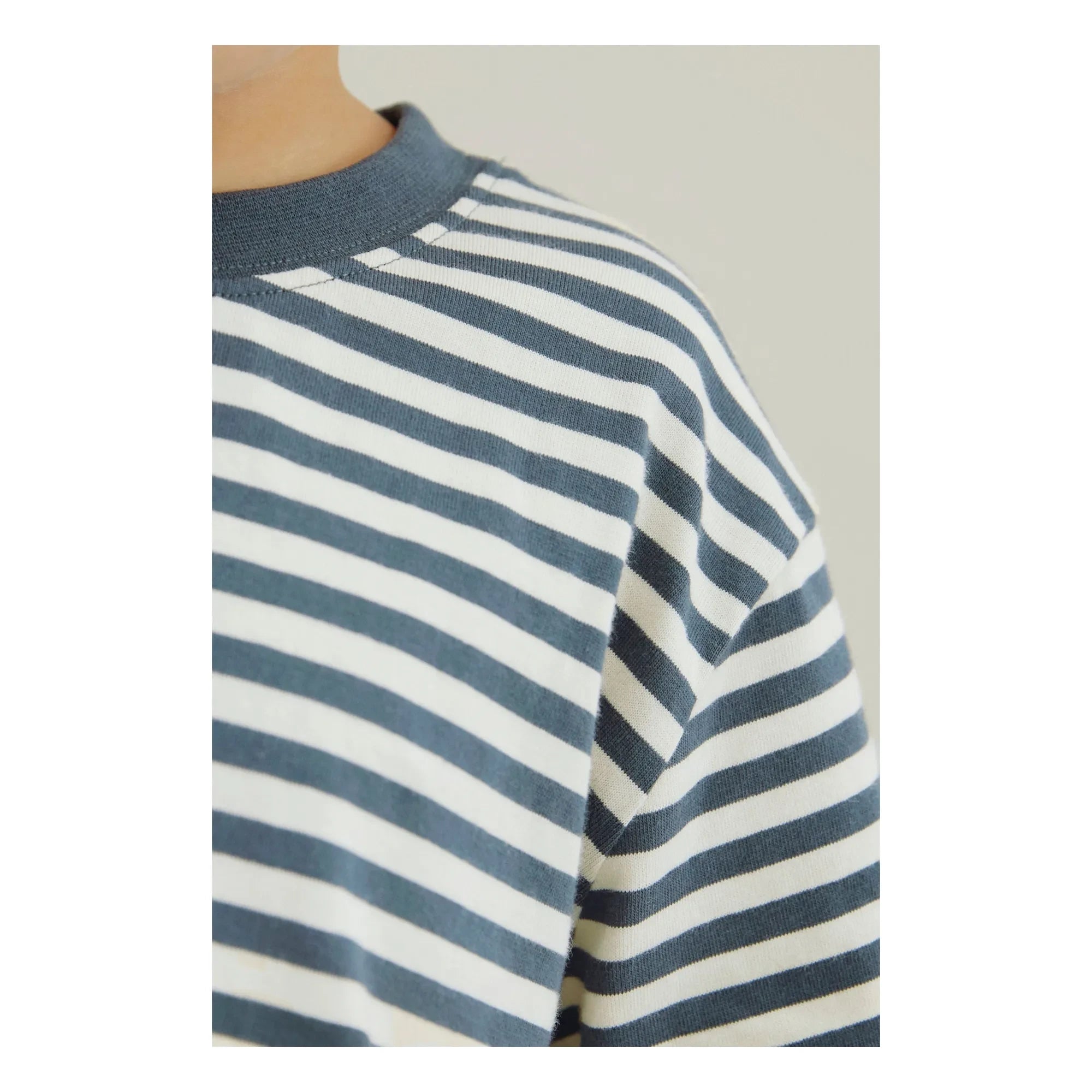 Gray Label - Camiseta Oversize de Algodón Orgánico a Rayas | Azul