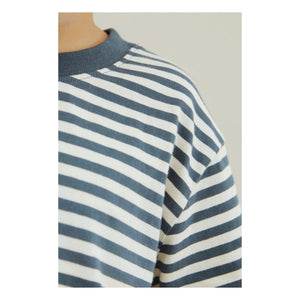 Gray Label - Camiseta Oversize de Algodón Orgánico a Rayas | Azul