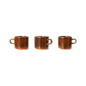 HKliving - Taza y platillo de cerámica refractaria | Terracota