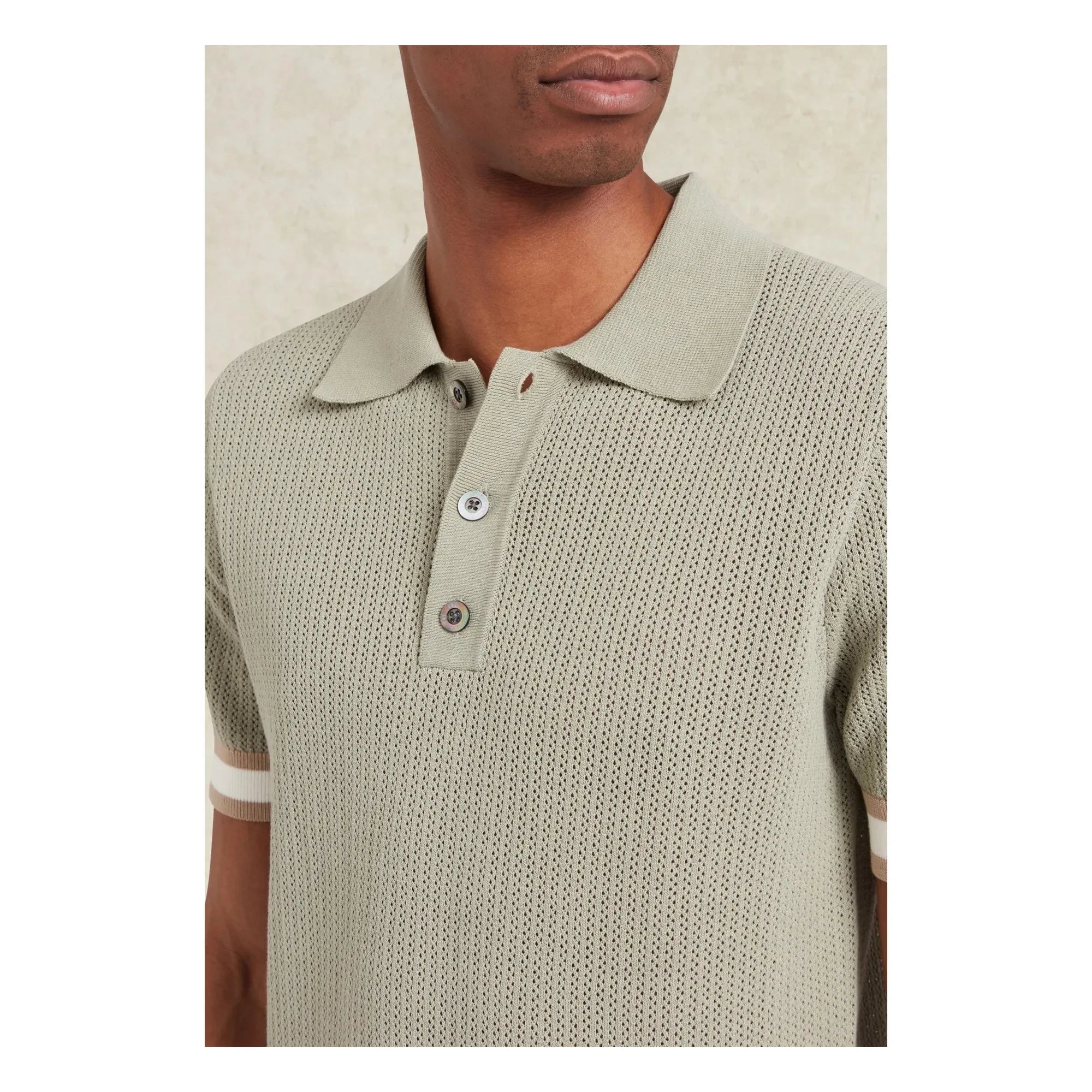 Ché Studios - Polo de algodón Quinn | Beige - Verde