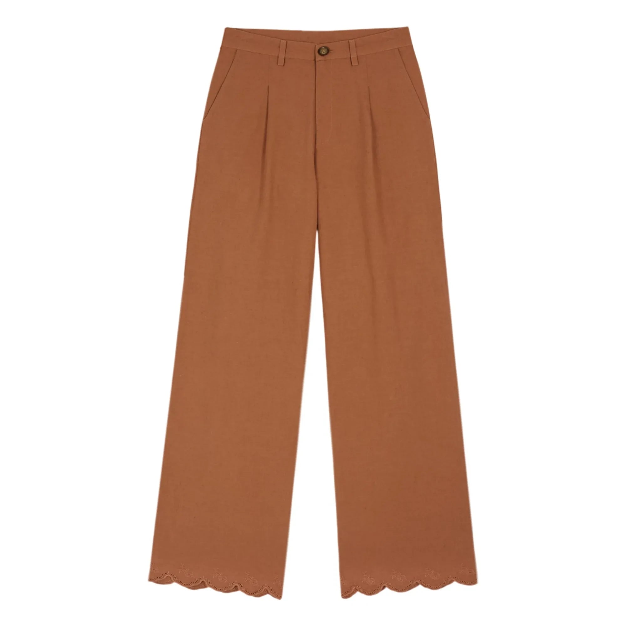 Emile et Ida - Pantalón de Algodón Bordado | Marrón