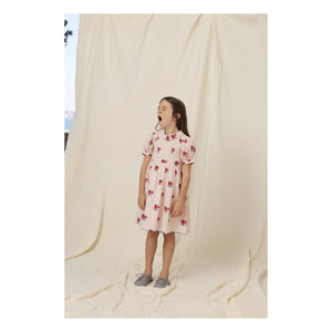 Bebe Organic - Vestido de manga larga con lunares April Fleurs | Rosa pálido