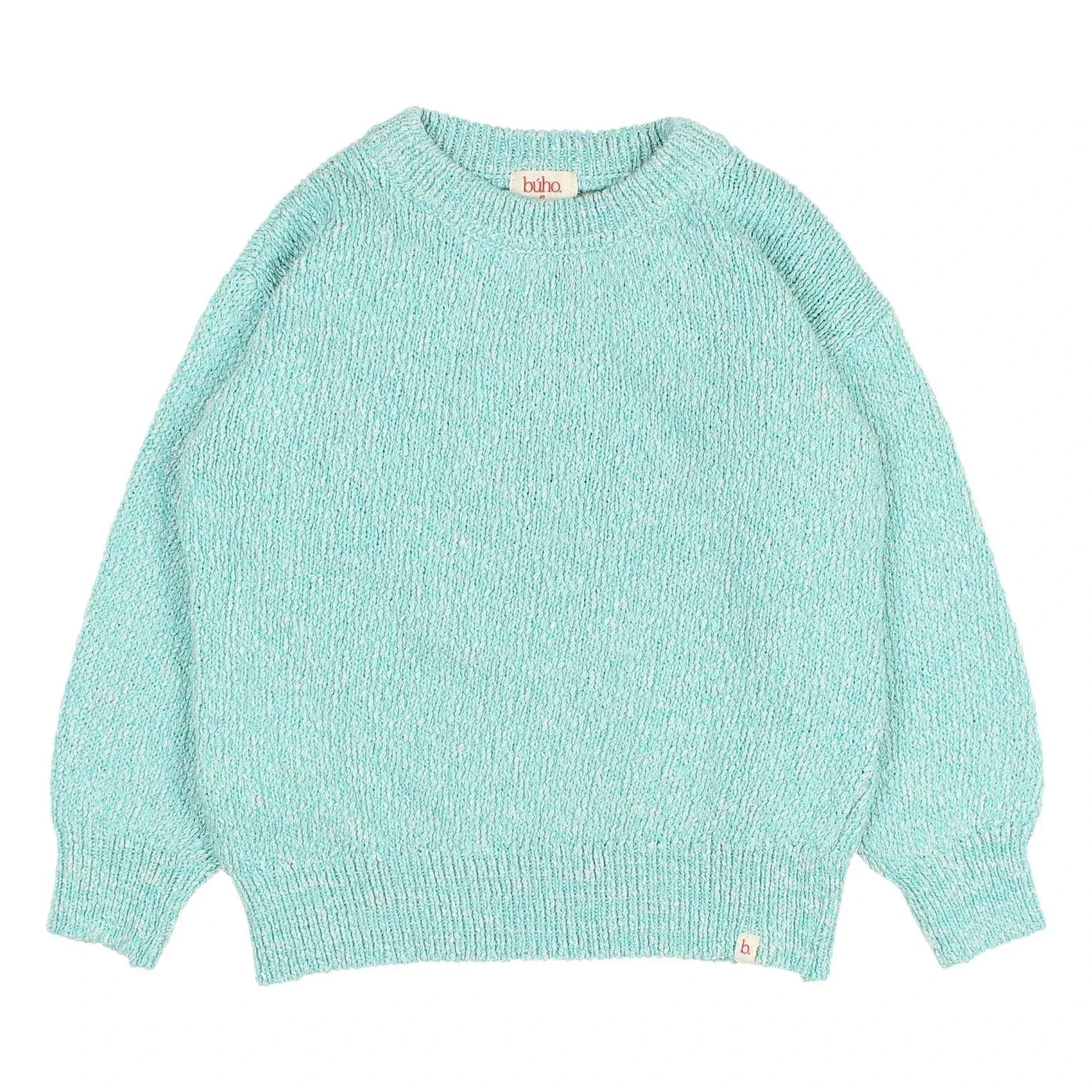 Búho - Jersey de algodón orgánico Chiné | Aqua