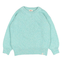 Búho - Jersey de algodón orgánico Chiné | Aqua