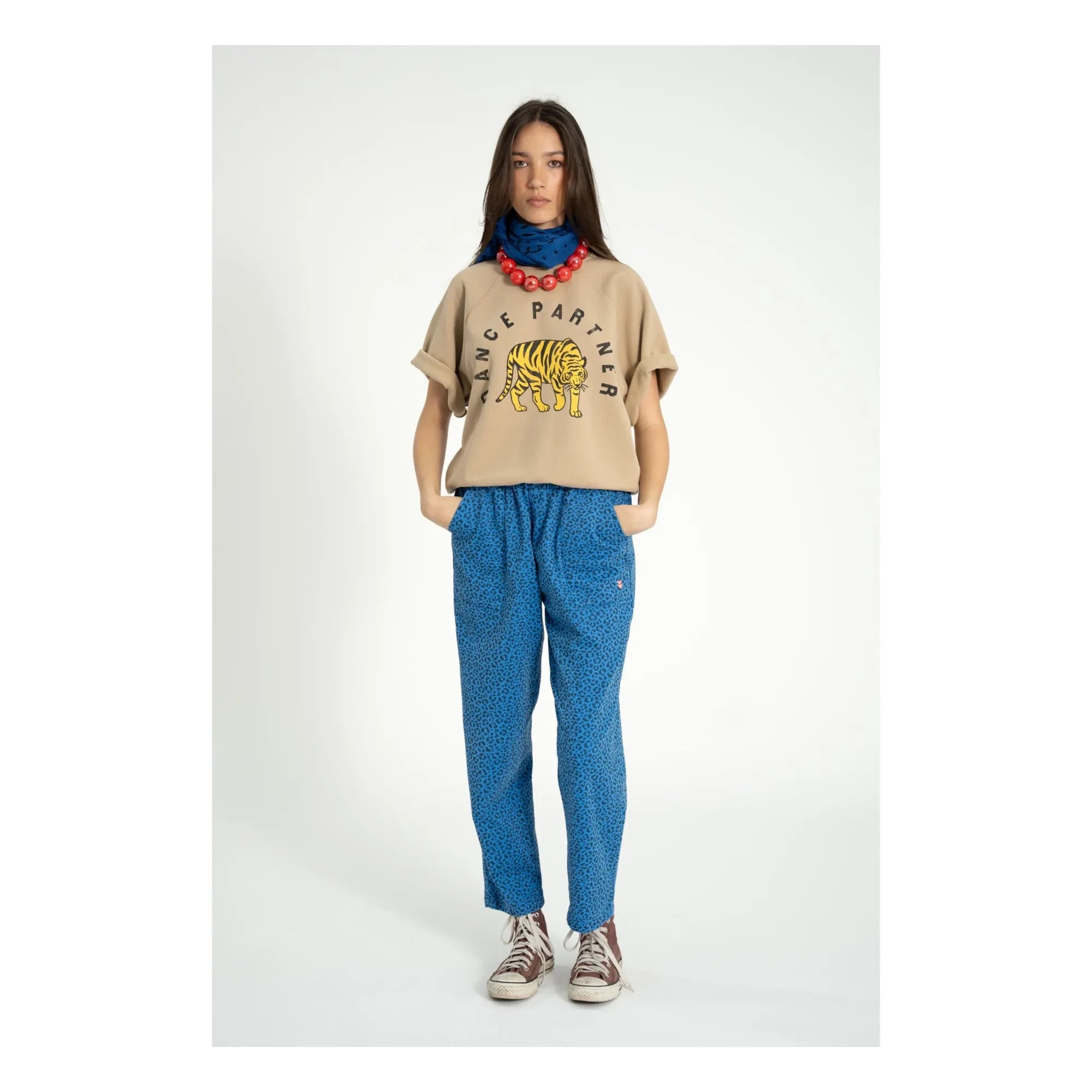 Sisters Department - Pantalones de leopardo de algodón | Azul