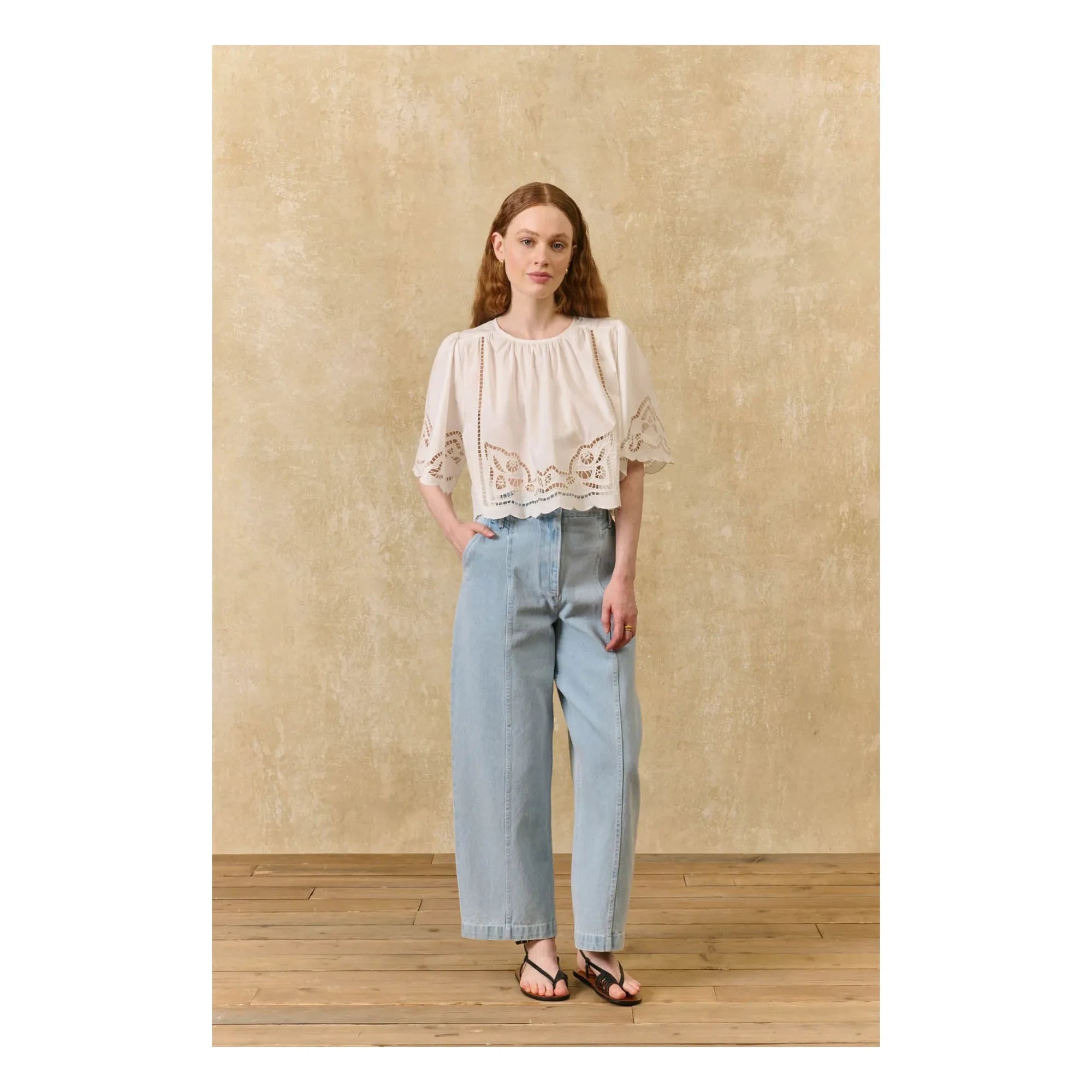Louise Misha - Blusa Louvia de algodón orgánico | Blanco