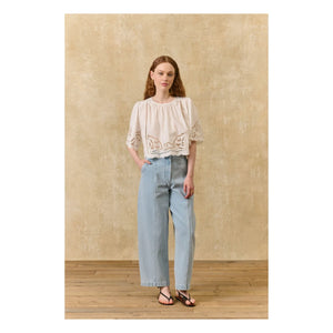 Louise Misha - Blusa Louvia de algodón orgánico | Blanco