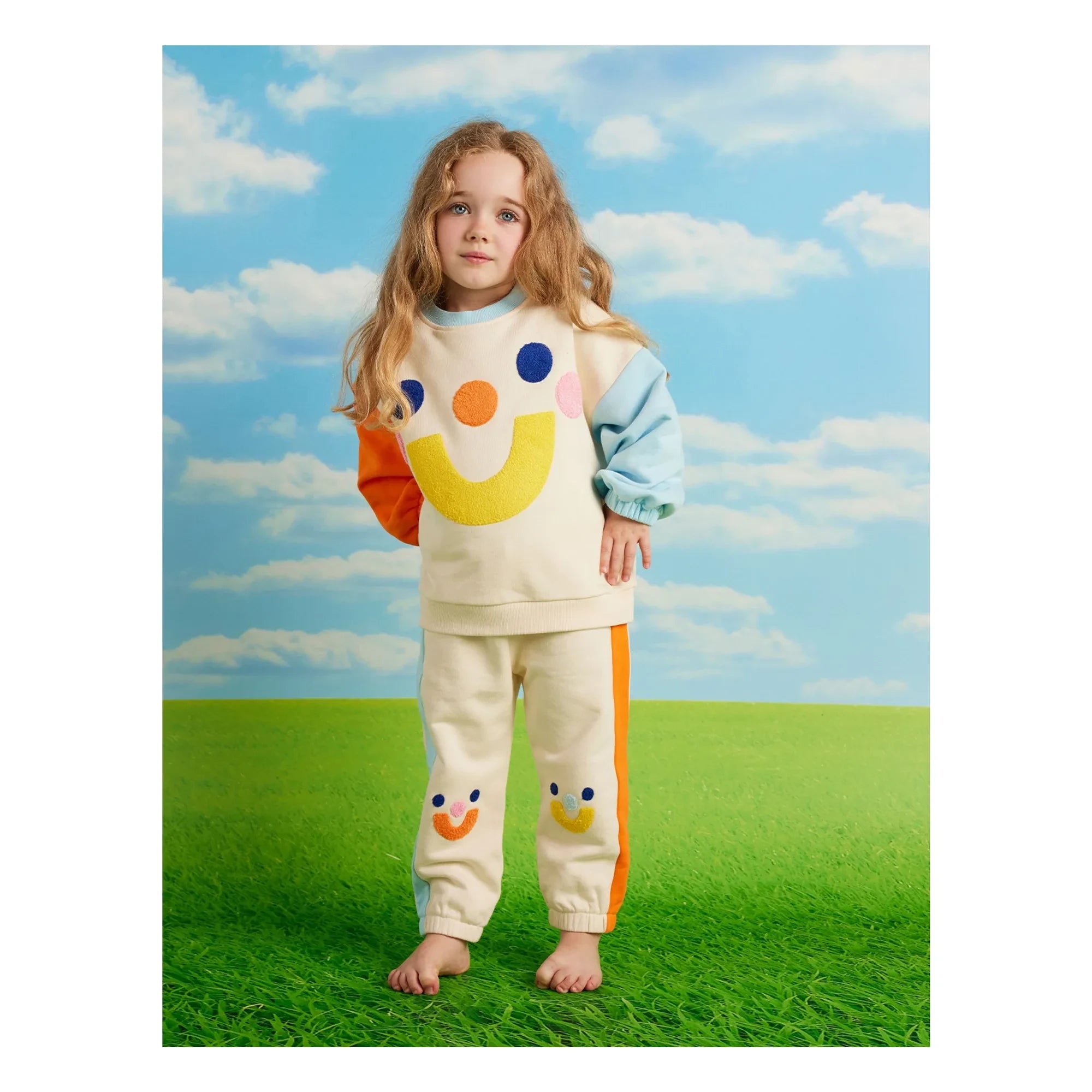 Halcyon Nights - Pantalones de chándal Colorblock Smile | Crema