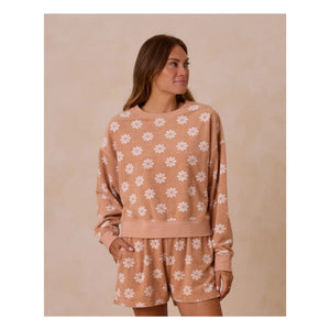 Rylee + Cru - Sudadera floral de rizo | Naranja